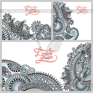 Set of floral decorative background, template - vector clipart