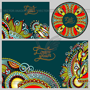 Set of floral decorative background, template - vector EPS clipart