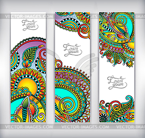 Set of decorative flower template banner, card - vector image