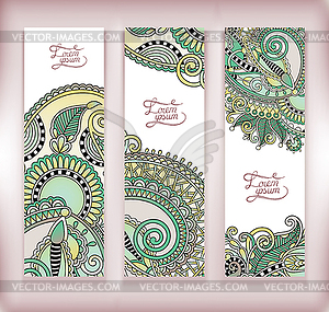 Set of decorative flower template banner - vector image