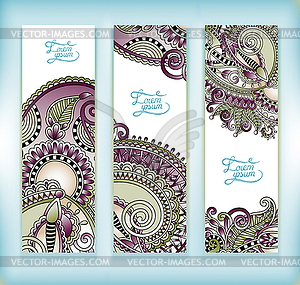 Set of decorative flower template banner - vector clipart