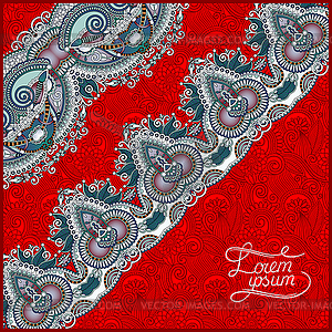 Ornamental background with flower ribbon - vector clip art