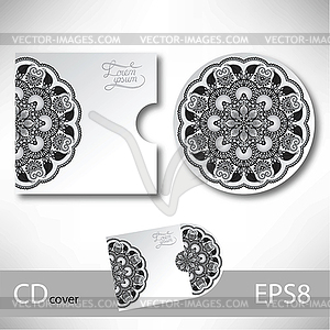 CD cover design template with grey ukrainian - vector image