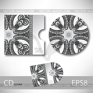 CD cover design template with grey ukrainian - vector clipart