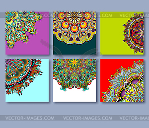 Collection of decorative floral greeting cards in - vector clip art