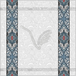 Lace border stripe in ornate floral background, - vector clipart