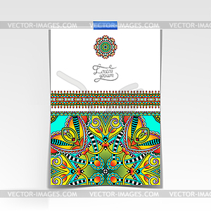Decorative sheet of paper with oriental floral - vector clipart