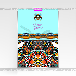 Decorative sheet of paper with oriental floral - vector image