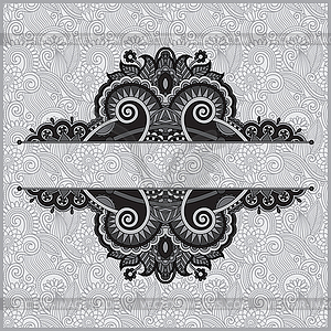 Серые старинные цветочные декоративные шаблон на цветок - векторное изображение клипарта