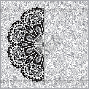 Circle grey lace ornament, round ornamental - vector clip art