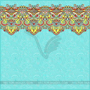 Ornamental background with flower ribbon, stripe - vector clipart