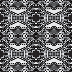 Серый геометрия старинные цветочные бесшовные узор - изображение векторного клипарта