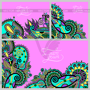Set of floral decorative background, template - vector image