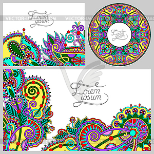 Set of floral decorative background, template - vector clipart