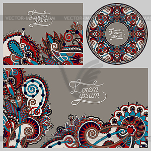 Set of floral decorative background, template - vector image