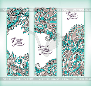 Set of decorative flower template banner, card, - vector image
