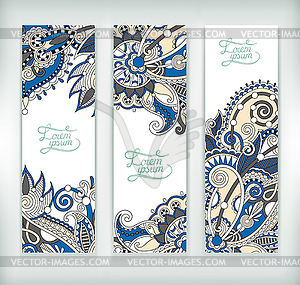 Set of decorative flower template banner, card, - vector clip art