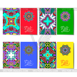 Collection of ornamental floral business cards, - royalty-free vector image