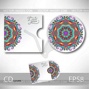 CD cover design template with ukrainian ethnic styl - vector image