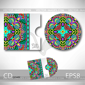 CD cover design template with ukrainian ethnic styl - vector clip art