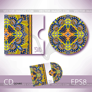 CD шаблон Дизайн обложки с украинской этнической Styl - рисунок в векторном формате