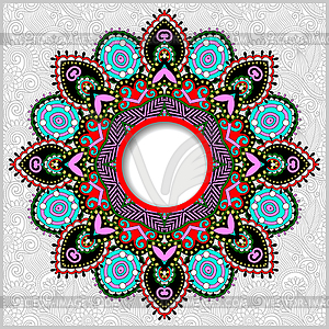 Round ornamental frame, circle floral background, - vector clipart