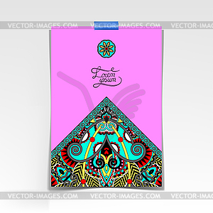 Decorative sheet of paper with oriental floral - vector clip art