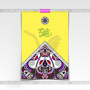 Декоративный лист бумаги с восточным цветочным - изображение в векторном виде