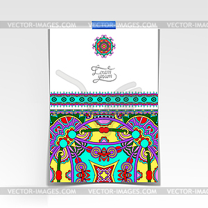 Decorative sheet of paper with oriental floral - vector clipart