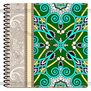 Design of spiral ornamental notebook cover - vector clip art