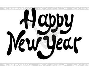 Sketch happy new year hand lettering - vector clipart / vector image