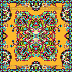 Traditional ornamental floral paisley bandanna. - vector clip art
