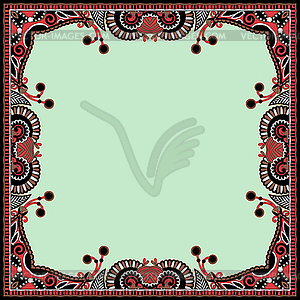 Floral vintage frame, ukrainian ethnic style - color vector clipart