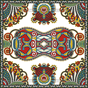 Traditional ornamental floral paisley bandanna. - vector image