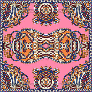 Traditional ornamental floral paisley bandanna. - vector clipart