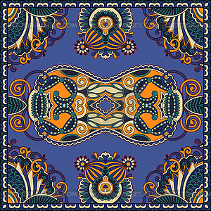 Traditional ornamental floral paisley bandanna. - vector image