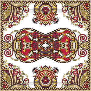 Традиционный декоративные цветочные Пейсли бандану. - изображение векторного клипарта
