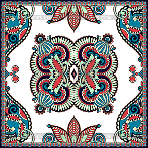 Traditional ornamental floral paisley bandanna. - vector clip art