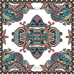 Traditional ornamental floral paisley bandanna. - vector clip art