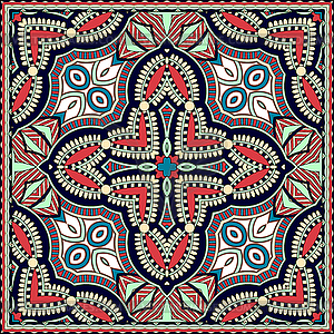 Traditional ornamental floral paisley bandanna. - vector clipart