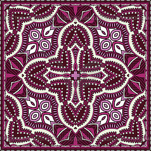 Traditional ornamental floral paisley bandanna. - vector image