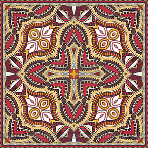 Traditional ornamental floral paisley bandanna. - vector clipart