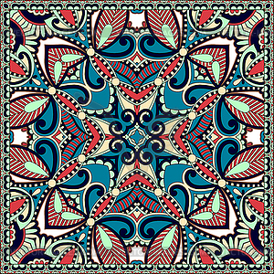 Traditional ornamental floral paisley bandanna. - vector clip art
