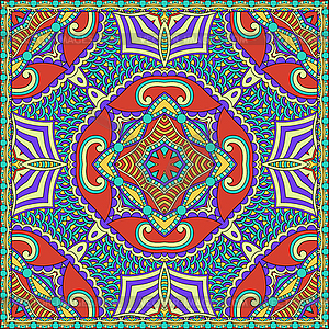 Traditional ornamental floral paisley bandanna. - vector clipart / vector image