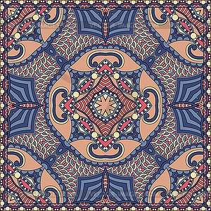 Traditional ornamental floral paisley bandanna. - vector image