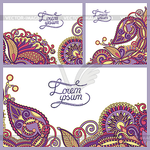 Set of floral decorative background, template - vector clip art