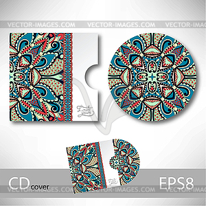 CD cover design template with ukrainian ethnic styl - vector image