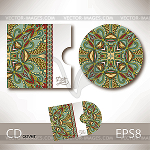CD cover design template with ukrainian ethnic styl - vector clipart