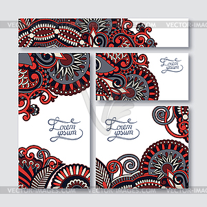 Collection of decorative floral greeting cards in - vector clip art