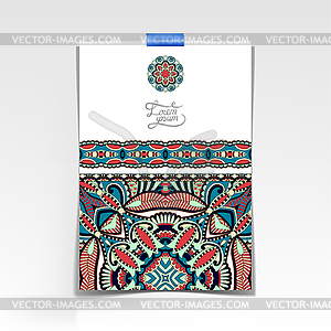 Decorative sheet of paper with oriental floral - vector clipart